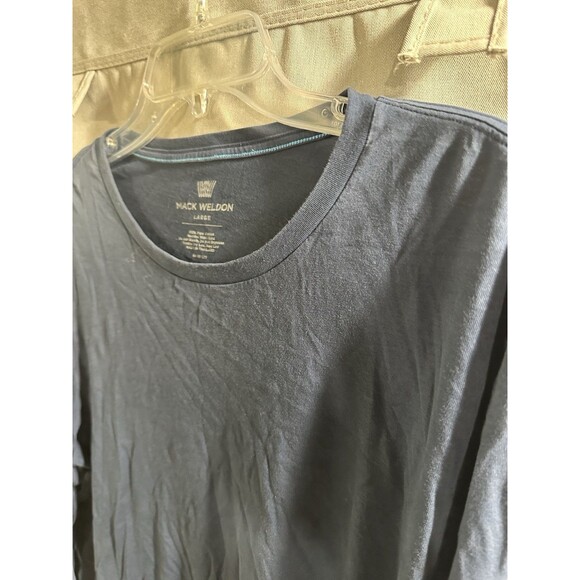 Mack Weldon Men's Long Sleeve Crewneck T-Shirt Navy‎ Blue Size Large Pima Cotton - Picture 3 of 6